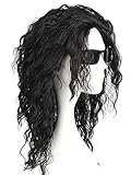 CLOCOLOR Michael Jackson Cosplay Perücke Schwarz Lange lockige Wigs Heiz Resistent Kostüm Party...