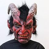 masks Halloween Latex, Horror Red Horned Devil Karneval Party Cosplay Kostüm Erwachsene