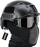 Sport Outdoor Fast Tactical Helm Sturmhauben-Masken-Set Mit DREI-Farben-Schutzbrillen Für...