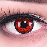 MeralenS 1 Paar farbige rote Crazy Fun red demon Jahres Kontaktlinsen.Topqualität zu Fasching,...