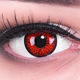 MeralenS 1 Paar farbige rote Crazy Fun red demon Jahres Kontaktlinsen.Topqualität zu Fasching,...