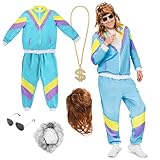 Festicy 80er Jahre Outfit Damen und Herren I Größe M mit 80er Jahre Accessoires I Retro...