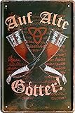 schilderkreis24 Wikinger Spruch: ”Auf Alte Götter“ Prost Deko Thor Metallschild Bar Kneipe...