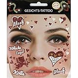 Gesichtstattoo Kölsche Engel Tattoo rot weiß Karneval Fasching Junggesellenabschied