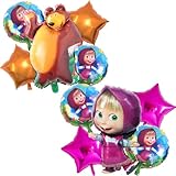 Masha and the Bear Party Supplies Miotlsy 10 Stück Mascha und der Bär Folienballon für...