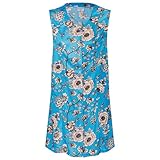 Kittelschürze bunt mit Knopfleiste, bequeme und abwaschbare Garten- und Haushalts Schürze mit...