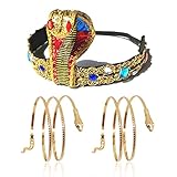 MIVAIUN 3 Stück Ägyptisches Kostüm Zubehör Ägyptische Kobra Kopfbedeckung mit 2 Stück...