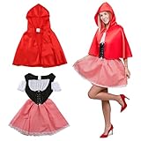 Festicy Rotkäppchen Kostüm Damen I Größe M I Märchenhafter Charme für Fasching und Karneval I...