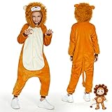 Ulikey Löwen Kostüm für Kinder, Löwen Onesie Kostüm für Jungen und Mädchen, Löwe Kostüme...