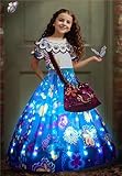UPORPOR LED Leuchtendes Kleid Kostüm für Mädchen Kleider Feen Prinzessin Kostüm Mädchen...