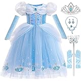 Snyemio Aschenputtel Kleid für Mädchen Prinzessin Cinderella Kostüm Fasching Kinder Verkleidung...