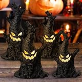 4 Stück Halloween Deko Geister Baumstumpf, Halloween Geister Baumstumpf, Halloween Dekoration...