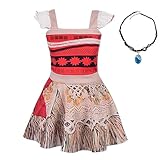 Lito Angels Prinzessin Moana Vaiana Kostüm Kleid Verkleidung mit Halskette Zubehör für Kinder...