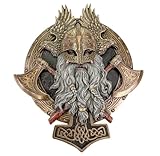 Veronese Nordisches Wikinger Wandschild mit 2 Äxten und Triskele 27cm Figur Skulptur