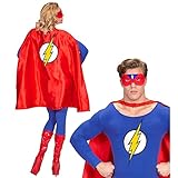 Widmann - Kostüm Superheld, Umhang und Augenmaske, Mottoparty, Karneval