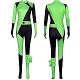 Claofoc Shego Kostüm Damen Superschurke Cosplay Bodysuit Jumpsuit mit Handschuhen Beinbeutel...