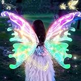 VATOS Elektrische Feenflügel mit LED Lichtern - Perfektes Partyzubehör für Mädchen Frauen mit...