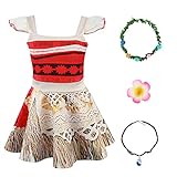 M MUNCASO Mädchen Moana Kostüm Fancy Dress Up Prinzessin Party Kleid Mädchen Abenteuer Outfit...