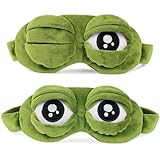 XINSUO® 2 Stück Frosch Augenmaske,Schlafmaske Augenbinde,3D Flusen Frosch Schlafen Lustige Neuheit...