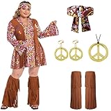 cuteDIY Kostüme Übergröße Faschingskostüme Xxl Hippie Kostüm Damen Kleidung 70Er Jahre...
