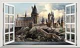 Chicbanners Harry Potter Hogwarts Castle 3D Magic Window V599 Wandtattoo, selbstklebend, Größe...