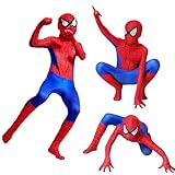 Cucudy spiderman Costumes for Kids, Super Cosplay Spandex 3D Bodysuit Jumpsuit Suit for Halloween...