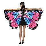 TSHAOUN Schmetterling Kostüm Damen，Schmetterling Umhang Damen flügel...
