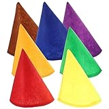 Gadpiparty Filz-Zwerghüte 7 Stück Zwergenhüte Filzkegel Partyhut Bunter Elfenhut Zwergenkostüm...