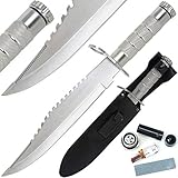 Großes Crocodile Dundee Jagdmesser mit Hülle inklusive Survival Set