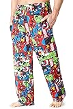 Marvel Schlafanzug Herren Lang, Avengers Freizeithose Herren, Baumwolle Pyjama Lang (Mehrfarbig, M)