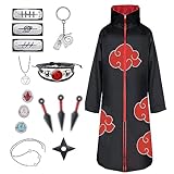 JMOCD Akatsuki Uchiha Itachi Mantel für Kinder Erwachsener Unisex Cosplay Kostüm,Cosplay Halloween...