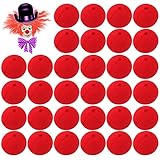 HUYIWEI Rot Clown Nase,30PCS Clown Nase,Rot Schwamm Nasen,Tag der roten Nase, Familienfest, Zirkus,...