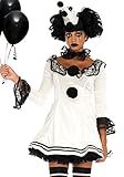 LEG AVENUE Damen Pierrot Clown Kost me, White, Black, S-M EU