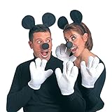 NET TOYS Minnie Maus Kostüm Set Mäuse Kostümset schwarz-weiß Micky Maus Outfit Disney...