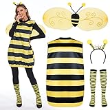 FORMIZON Hummel-kostüm für Erwachsene, Hummel Bienen kostüm, Faschings-Kostüme mit Flügeln,...