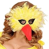 Amakando Federmaske Vogel Bibo Schnabelmaske Domino Augenmaske mit Federn Tiermaske Strauß Maske...