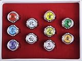 NuoYa005 NEW 10PCS Naruto Rings Black Akatsuki Ring Set Sasori Itachi Hidan Deidara Cosplay member's...