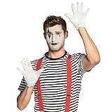 Boland - Handschuhe weiß, mit Druckknopf, Erwachsene, Sticknaht auf dem Handrücken, Weihnachten,...