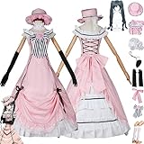 Tjmiaohao Anime Black Butler Ciel Phantomhive Cosplay Kostüm Outfit Rosa Kleider Uniform Hut...