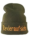 Strickmütze: Revieraufsicht - Jäger Förster Wald - Wollmütze/Wintermütze / Rollmütze/Long...