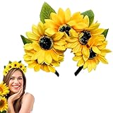 DGUSO Sonnenblumen Haarreif 1 Stück Sonnenblumen Haarschmuck Haarreif Sonnenblume Strand...
