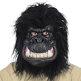 shayulajiao Gorilla Maske,Schimpansen Tier Latex Vollkopfmaske für Halloween,Realistische lustige...