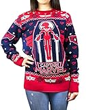 Captain Marvel Frauen-Premium-Rot Schwarz gestrickte Weihnachtspullover