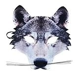 Rappa 160026 Lebensechte Tiermaske Wolfmaske Karnevalsmaske Wolf