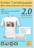 TransOurDream Echte Inkjet/Laser T-Shirt Transferpapier Transferfolie Bügelfolie(durchscheinend...