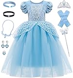 Tacobear Cinderella Kleid Mädchen Cinderella Kostüm Kinder Prinzessin Kleid Mädchen Prinzessin...