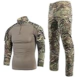 LANBAOSI Herren Paintball Anzug Taktischer Anzug Kampfhemd und Hose Set Langarm Ripstop Multicam...