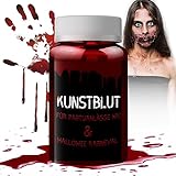 250ML Kunstblut Halloween Schminke Make up Karneval, Filmblut Karneval Vampirblut Faschingsschminke,...