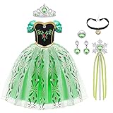 URAQT Mädchen Anna Kostüm Kleid, Kinder Prinzessin Kostüm für Karneval Party Cosplay Verkleidung...