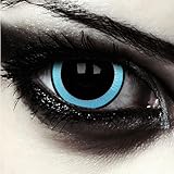 DESIGNLENSES Blau schwarze große farbige Kontaktlinsen, Mini Sclera 17mm Durchmesser, 1 Paar (2...